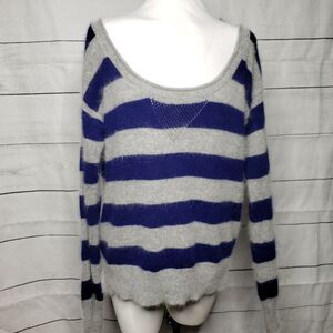 Moda International rabbit hair wool stripe Sweater